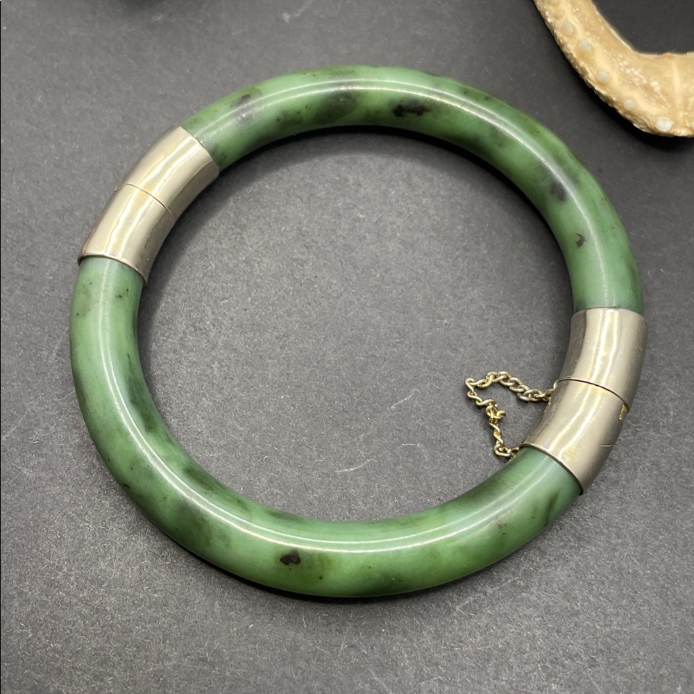 Serpentine Silver Plated Hinged Bangle Vintage - image 3